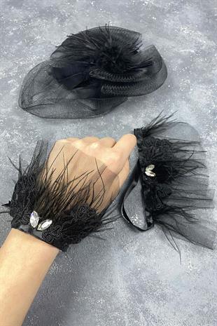 الجملة قبعة الزفاف الفوال الزفاف التبعي والإكسسوار المعصم مزدوج حجر لافين