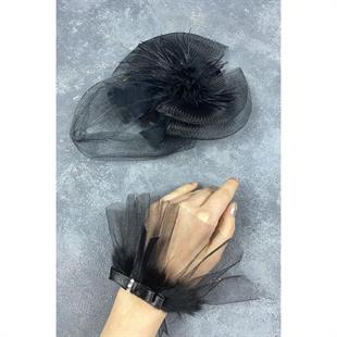 الجملة Voilet الزفاف قبعة الشعر التبعي وإكسسوارات المعصم لينا