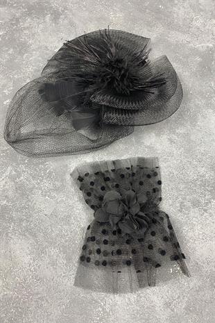 الجملة Voilet الزفاف قبعة الشعر التبعي والإكسسوارات المعصم البولكا نقطة فيرا