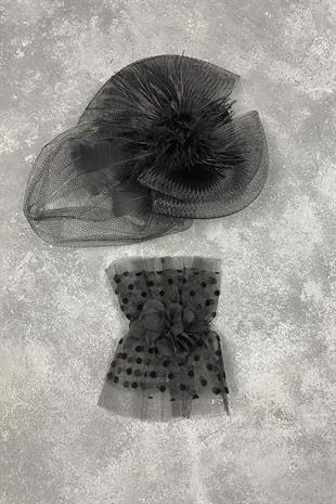 الجملة Voilet الزفاف قبعة الشعر التبعي والإكسسوارات المعصم البولكا نقطة فيرا