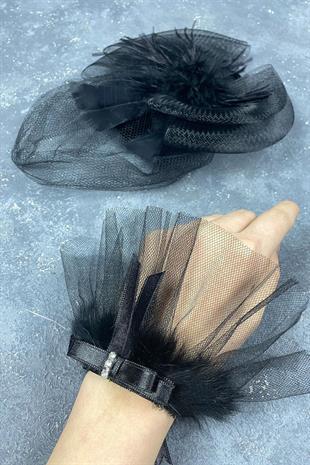 الجملة Voilet الزفاف قبعة الشعر التبعي وإكسسوارات المعصم لينا