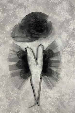 الجملة الزفاف قبعة الشعر Voilet التبعي والريشة لافين ملحق المعصم مزدوج