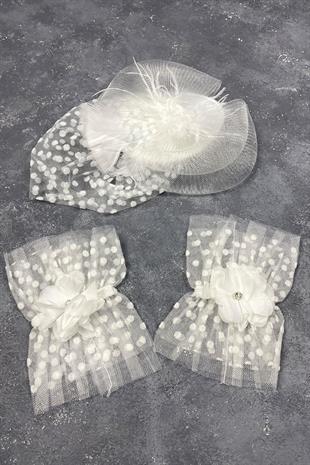  الجملة قبعة الزفاف Voilet والإكسسوارات المعصم مزدوج الحجر فيرا