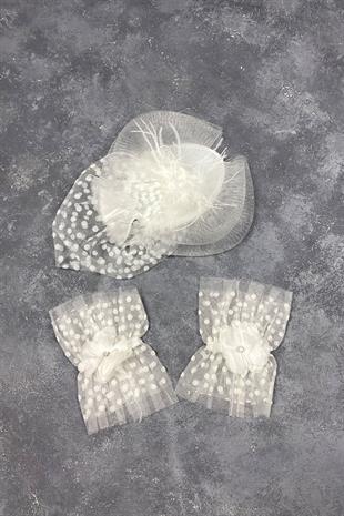 Voilelet Wedding Cap And Vera Stone Double Wrist Accessory