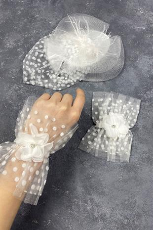 Voilelet Wedding Cap And Vera Stone Double Wrist Accessory