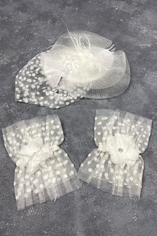 Voilelet Wedding Cap And Vera Stone Double Wrist Accessory