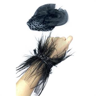 الجملة قبعة الزفاف Vualet رقصة البولكا نقطة وإكسسوارات المعصم الزفاف Asel