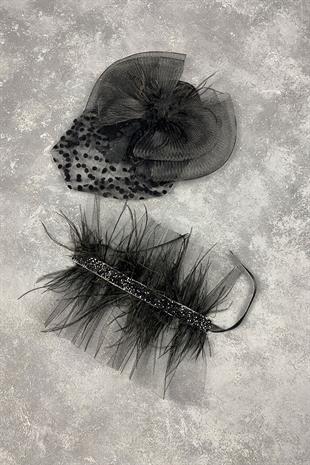 Voile Polka Dot Wedding Cap And Asel Bridal Wrist Accessory