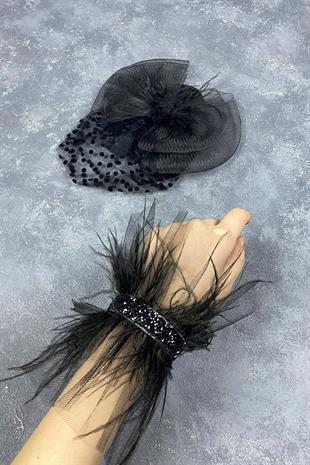 الجملة قبعة الزفاف Vualet رقصة البولكا نقطة وإكسسوارات المعصم الزفاف Asel