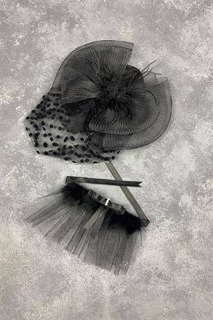 الجملة قبعة الزفاف الفوال رقصة البولكا نقطة وإكسسوارات المعصم حجر لينا