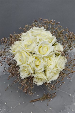 Yapay Gerçek Görünümlü Gelin Çiçeği Ve Damat Yaka Çiçeği