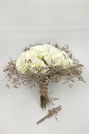 Yapay Gerçek Görünümlü Gelin Çiçeği Ve Damat Yaka Çiçeği