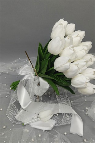 Artificial Tulip Bride Bouquet And Groom Boutonniere 10 Pieces Tulip