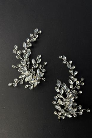 Yaprak Model 2 Li Gelin Saç Ve Türban Aksesuarı