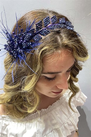 Yaprak Model Boncuklu Saç ve Türban Aksesuarı