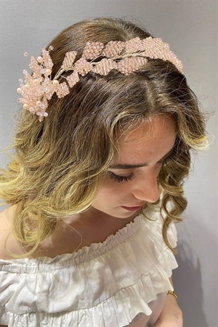 Yaprak Model Boncuklu Saç ve Türban Aksesuarı