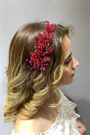 Yaprak Model Boncuklu Saç ve Türban Aksesuarı