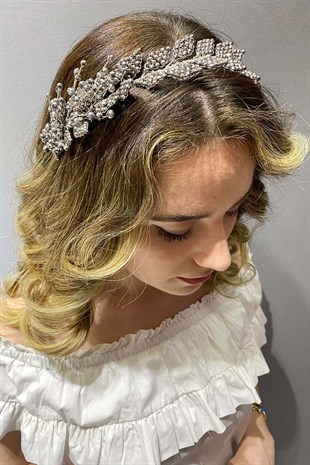 Yaprak Model Boncuklu Saç ve Türban Aksesuarı