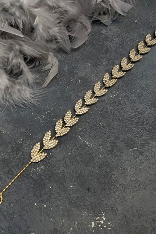 Yaprak Motifli Bella Gelin Saç Aksesuarı