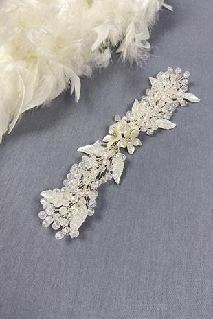 إكسسوارات شعر الزفاف والحجاب المطرزة بأوراق الشجر والكريستال