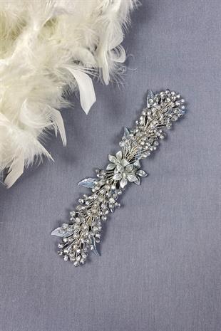 إكسسوارات شعر الزفاف والحجاب المطرزة بأوراق الشجر والكريستال