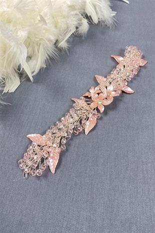 إكسسوارات شعر الزفاف والحجاب المطرزة بأوراق الشجر والكريستال