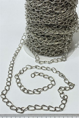 Yassı Kalın Gümüş Zincir Aksesuar 1 mt