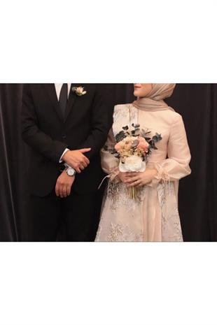 Yeni Sezon Somon Nişan Çiçeği-gelin Çiçeği-damat Yaka Çiçeği 2 Li Set