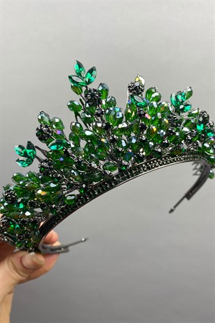 Green Apricot Beaded Bridal Henna Tiara