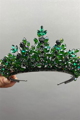Green Apricot Beaded Bridal Henna Tiara