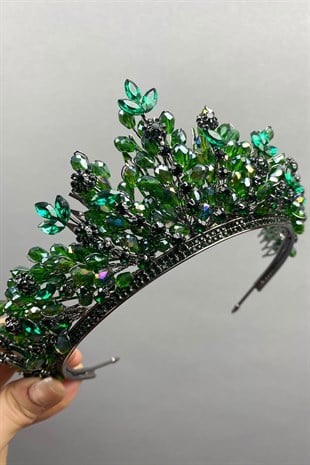 Green Apricot Beaded Bridal Henna Tiara