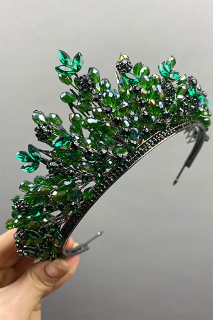 Green Apricot Beaded Bridal Henna Tiara