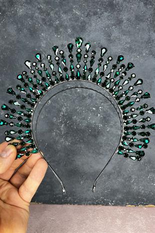 Green Ayas High Party Bridal Henna Crown