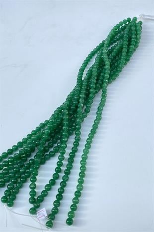 Yeşil Ceyt Doğal Taş Dizi Küre Kesim 8 mm