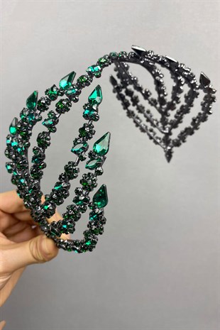 Green Double Sided Helen Hair Accessory Bridal Crown