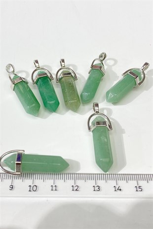 Yeşil Çivi Akik Doğal Taş Kolye Ucu 1 Adet