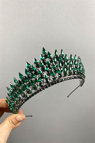 Green Drop 3D Bridal Henna Crown