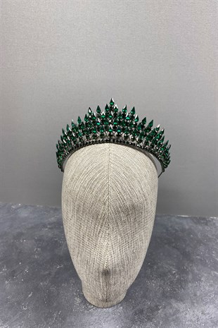 Green Drop 3D Bridal Henna Crown