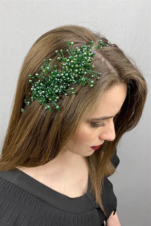 تاج الزفاف الأخضر Deren وإكسسوار الشعر