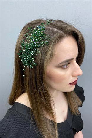 تاج الزفاف الأخضر Deren وإكسسوار الشعر