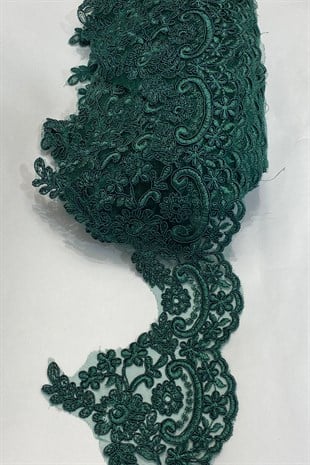 Yeşil Fransız Güpür Şerit Dantel