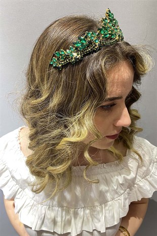 Yeşil Gold Berlin Model Gelin Kına Tacı