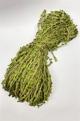 Yeşil Hasırlı Yaprak İp Şerit 100 mt