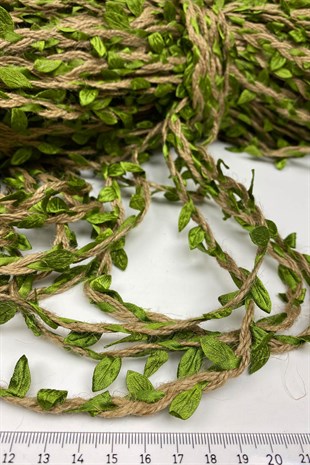 Yeşil Hasırlı Yaprak İp Şerit 100 mt