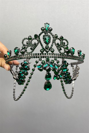 Green Hürrem Bride Henna Crown