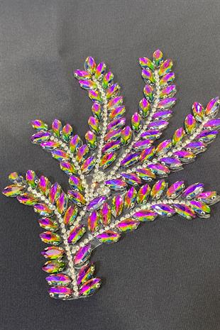 إكسسوار فستان سهرة مزين بحجر شاتل باللون الأخضر من جانجان