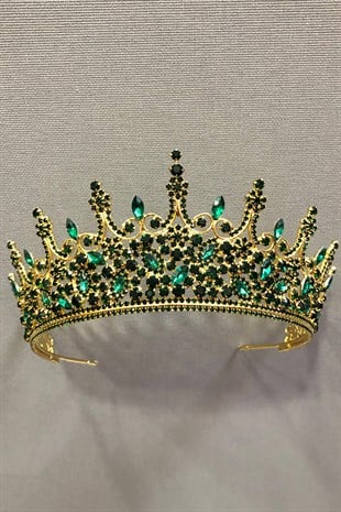 Green Crystal Stone Henna and Bridal Crown