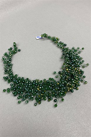 Green Lisa Model Bride Henna Crown