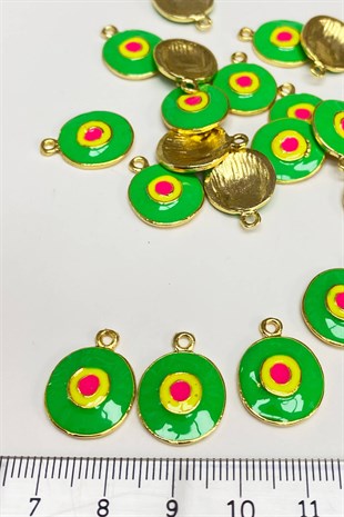 Green Enamel Eye Model Pendant 1 Piece