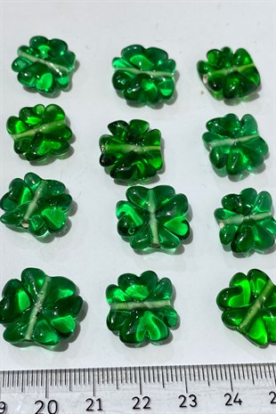 Green Murano Glass Bead Bud 1 Pcs